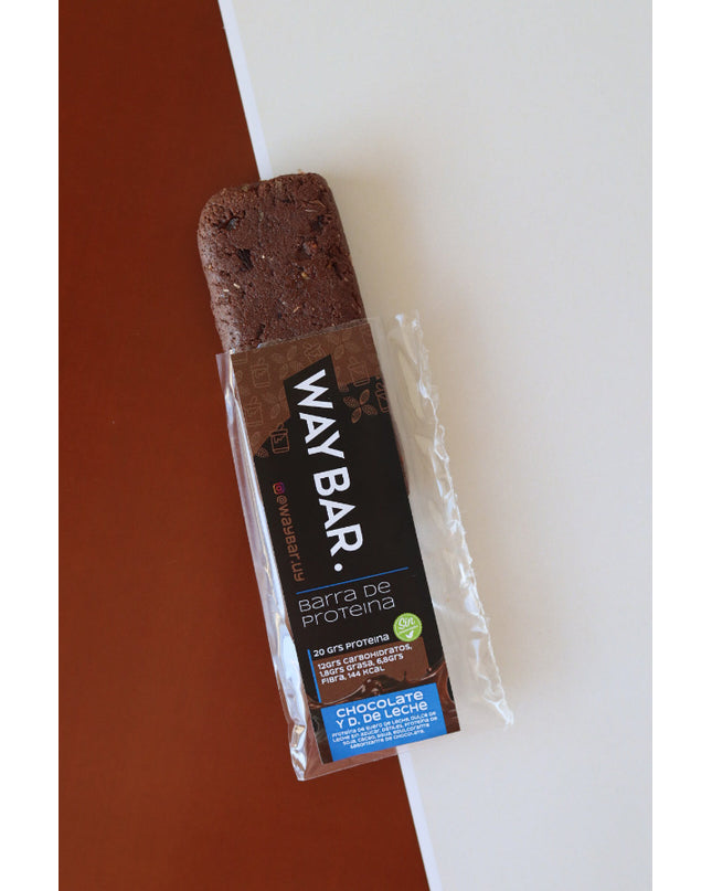 Barrita proteica de chocolate y dulce de leche