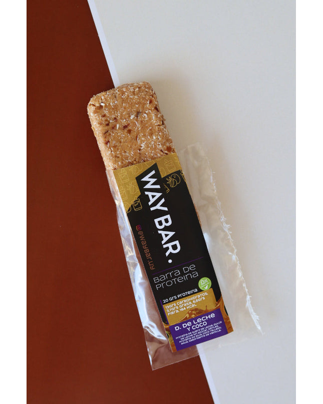 Barrita proteica de coco y dulce de leche